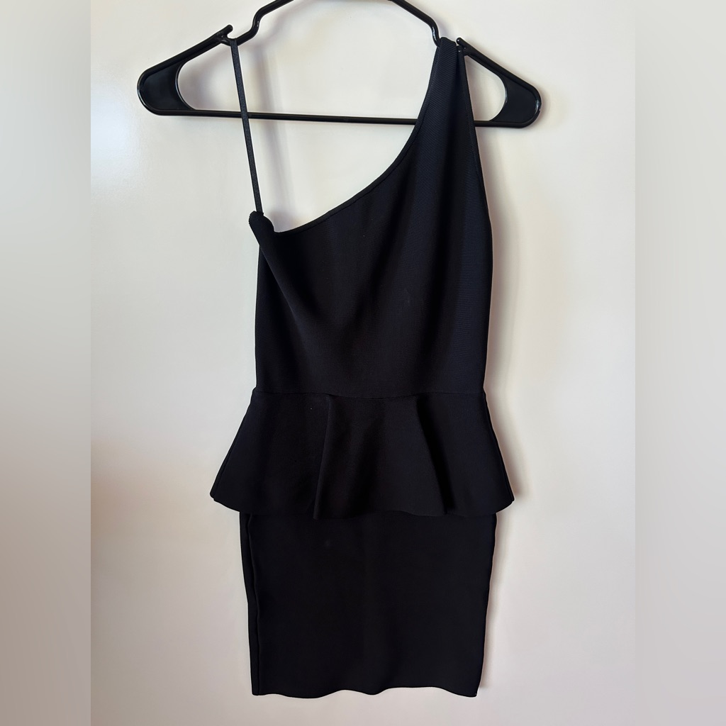 Bcbgmaxazria Black One-Shoulder Dress